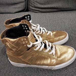 Supra Skytop Gold/Black-White Skate Boarding Shoes